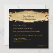 ブラック金ゴールド60thバースデーパーティーMens金ゴールド 招待状 (裏面)