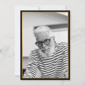 ブラック金ゴールド70誕生日フォトサプライズパーティー 招待状 (裏面)