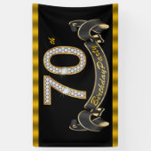 ブラック金ゴールド70thバースデーパーティー 横断幕 (縦)