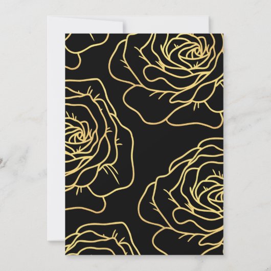 ブラック金ゴールド78th誕生日招待状フローラ 招待状 (裏面)