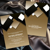 ブラック金ゴールド80thカクテルバースデーパーティー 招待状
