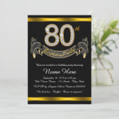 ブラック金ゴールド80thバースデーパーティー 招待状 (スタンド正面)