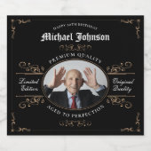 ブラック金ゴールド90誕生日へ熟成Perfect Classy リキュールボトルラベル (シングルラベル)