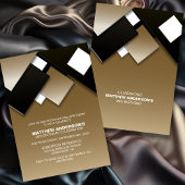 ブラック金ゴールド90thカクテルバースデーパーティー 招待状