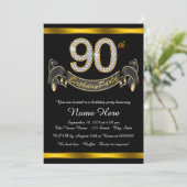 ブラック金ゴールド90thバースデーパーティー 招待状 (スタンド正面)