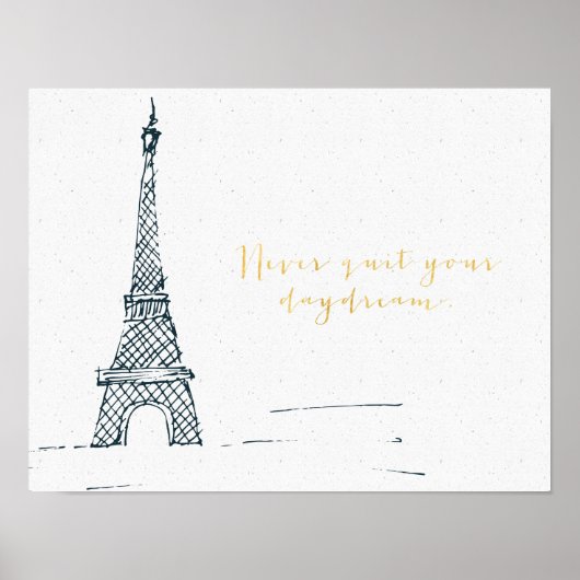 ブラック金ゴールド「やめNever  Your Daydream」引用文ポスター ポスター (正面)