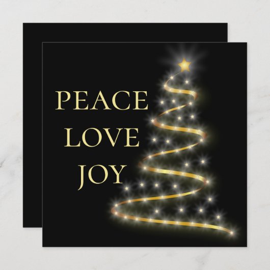 ブラック金ゴールド|クラシック平和ラブジョイ|スクエア シーズンカード (正面/裏面)