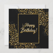 ブラック金ゴールド&ジュエルヒョウ招待状 (正面)