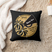 ブラック金ゴールド、パーソナライズされたチアリーティングシニアギフト クッション (ブランケット)