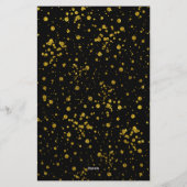 ブラック金ゴールド&ホワイトキンセニェラ誕生日招待状 便箋 (裏面)