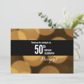 ブラック金ゴールド《写真》ぼけ味50歳の誕生日をラ感謝していイト 招待状 (スタンド正面)