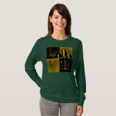 ブラック金ゴールド、（紋章の）フラ・ダ・リ、カスタマイズ可能な文字 Tシャツ (正面フル)