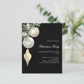 ブラック金ゴールドQRコードクリスマスパーティの招待状 (スタンド正面)