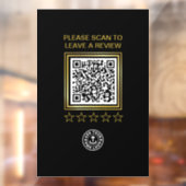 ブラック金ゴールドQRコードビジネスロゴスキャンによるレビュー ウィンドウサイン (シート2)