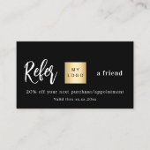 ブラック金ゴールドqrコードビジネスロゴ紹介カード 割引カード (正面)