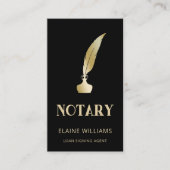 ブラック金ゴールドQR公証人ローン署名業者 名刺 (正面)