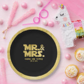 ブラック金ゴールドSFテーマズ ペーパープレート (パーティー)