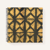 ブラック金ゴールドXトライバルジャーナルSketchbook ノートブック (正面)