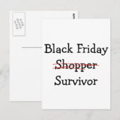ブラック金曜日買い物客サバイバーギアとTシャツ。 ポストカード (正面/裏面)
