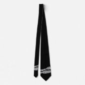 ブラック銀グリッターアクセントエレガントグロームシック ネクタイ (裏面)