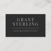 ブラック銀実在不動産エージェントQRコード 名刺 (正面)