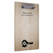 ブラック鍵&木製バックグラウンカスタムド実在エテート クリップボード (右)