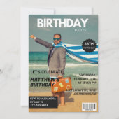 ブラック雑誌のユーモア写真 38歳の誕生日 招待状 (正面)