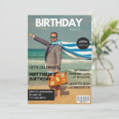ブラック雑誌のユーモア写真 49歳の誕生日 招待状 (スタンド正面)