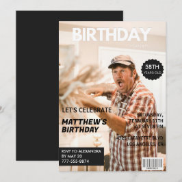 ブラック雑誌の表紙写真 58歳の誕生日 招待状
