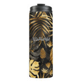 ブラック離れと金ゴールドの熱帯の タンブラー (正面)