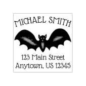 ブラック飛んでいるこうもり不気味ハロウィンパーソナライズされた ラバースタンプ (インプリント)