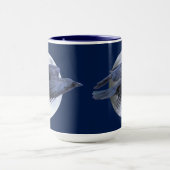 ブラック飛んでいるレイブン&ムーンゴシック野生生物デザイン マグカップ (中央)