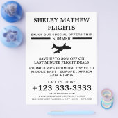 ブラック飛行機アイコン、エアライン広告ズフライヤー チラシ (シングル)