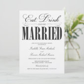 ブラック食べドリンクとビー結婚したブ |リハーサルディナー 招待状 (スタンド正面)