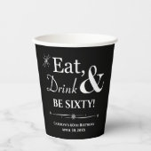 ブラック食べドリンク60歳から60誕生日 紙コップ (正面)