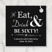 ブラック食べドリンク&ビー66レトロ60誕生日 フェイバータグ (裏面)