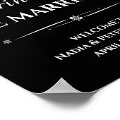 ブラック食べレトロドリンクは結婚した歓迎結婚の ポスター (角)