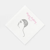 ブラック魔法ウーマンアート スタンダードランチョンナプキン (角)