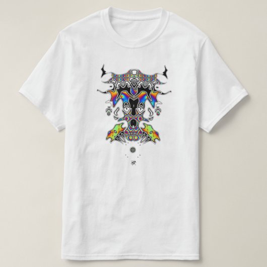 ブラック魔法サイケデリック顔1 Tシャツ (デザイン正面)