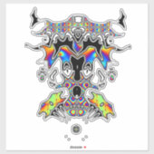 ブラック魔法サイケデリック顔 シール (シート)