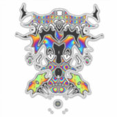 ブラック魔法サイケデリック顔 シール (正面)