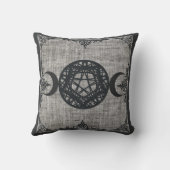 ブラック魔法トリプルムーンペンタグラムヴィンテージウィッカ信者 クッション (裏面)