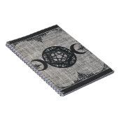 ブラック魔法トリプルムーンペンタグラムヴィンテージウィッカ信者 ノートブック (右側)