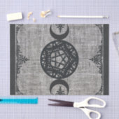 ブラック魔法トリプルムーンペンタグラムヴィンテージウィッカ信者 薄葉紙 (クラフト)