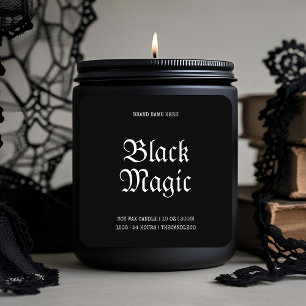 ブラック魔法ハロウィーンキャンドルラベル – ゴシック スクエアシール