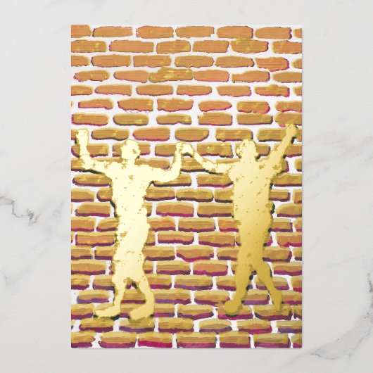 ブラック魔法ホリホックバイイェシャダンドンウッドウォールアー 箔招待状 (正面)