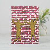 ブラック魔法ホリホックバイイェシャダンドンウッドウォールアー 箔招待状 (立ち正面)