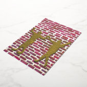 ブラック魔法ホリホックバイイェシャダンドンウッドウォールアー 箔招待状 (回転した状態)