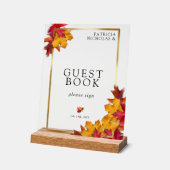 ブラック魔法ミーツ素朴ゴールデンオータムゲストブック アクリルサイン (傾斜)