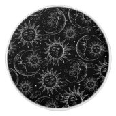 ブラック魔法ヴィンテージ天空の太陽ムーンスターズ セラミックノブ (正面)